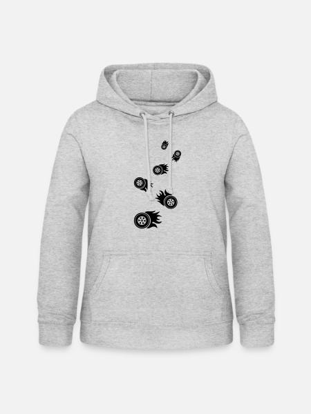 Reifen feuer - Frauen Hoodie - Hellgrau meliert