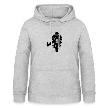 Motorradfahrer - Frauen Hoodie - Hellgrau meliert - Vorne - AI Model Female 172 light (172cm)