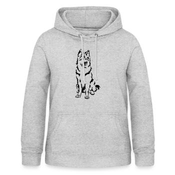 Berger allemand vieux allemand - Sweat à capuche Femme - gris clair chiné - Devant - AI Model Female 172 light (172cm)