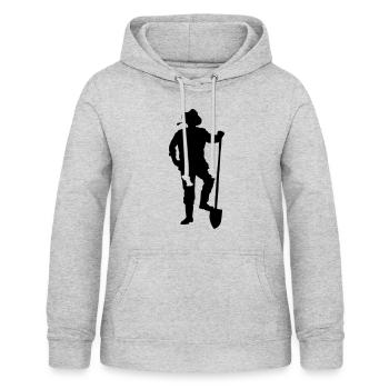 farmer silhouette - Sweat à capuche Femme - gris clair chiné - Devant - AI Model Female 172 light (172cm)