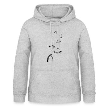 Icône de pêche à la canne à pêche - Sweat à capuche Femme - gris clair chiné - Devant - AI Model Female 172 light (172cm)