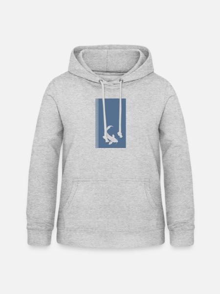 Koi Fischkopf - Frauen Hoodie - Hellgrau meliert