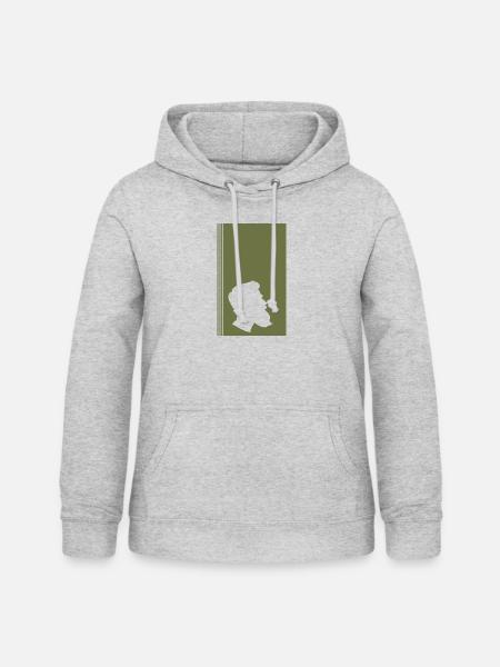 Bart Baertig Hipster - Frauen Hoodie - Hellgrau meliert