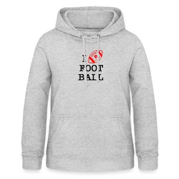 Ich liebe Fußball - Frauen Hoodie - Hellgrau meliert - Vorne - AI Model Female 172 light (172cm)