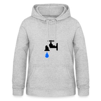 water tap - Women's Hoodie - light heather grey - Front - AI Model Female 172 light (172cm)