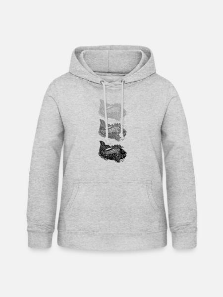 3 Fish Grey - Frauen Hoodie - Hellgrau meliert