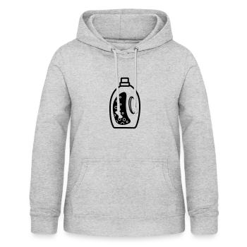 Flacon de détergent - Sweat à capuche Femme - gris clair chiné - Devant - AI Model Female 172 light (172cm)