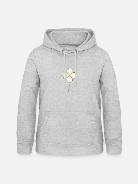 Blume - Frauen Hoodie - Hellgrau meliert