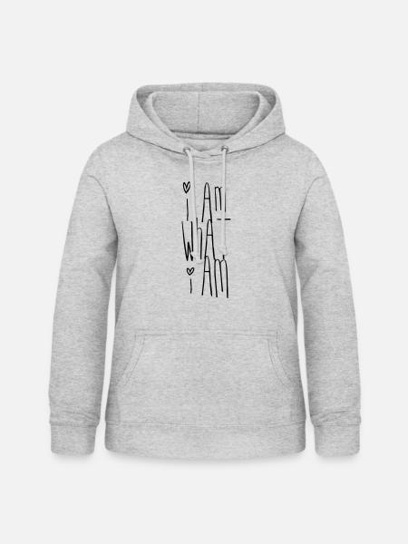 YO SOY lo que YO SOY letras idea de regalo - Dame hoodie - lysegrå meleret