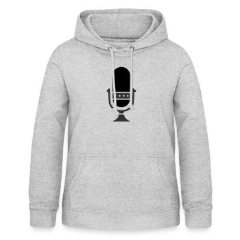 Mikrofon Podcast - Frauen Hoodie - Hellgrau meliert - Vorne - AI Model Female 172 light (172cm)