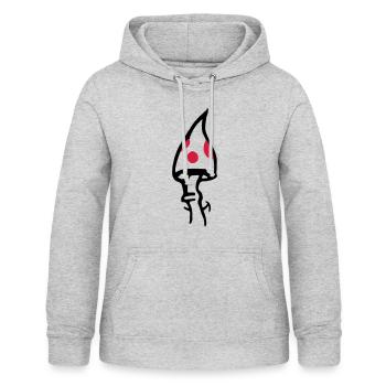 Lächelnder Fliegenpilz - Frauen Hoodie - Hellgrau meliert - Vorne - AI Model Female 172 light (172cm)