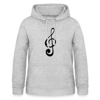 musical note - Women's Hoodie - light heather grey - Front - AI Model Female 172 light (172cm)