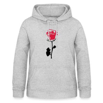 rose fleur - Sweat à capuche Femme - gris clair chiné - Devant - AI Model Female 172 light (172cm)