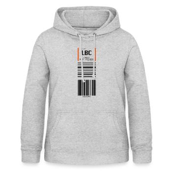 Flughafen Lübeck - LBC - Frauen Hoodie - Hellgrau meliert - Vorne - AI Model Female 172 light (172cm)