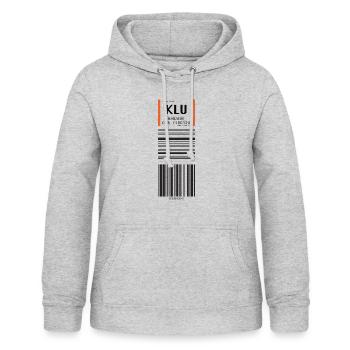 Aéroport de Klagenfurt - KLU - Sweat à capuche Femme - gris clair chiné - Devant - AI Model Female 172 light (172cm)