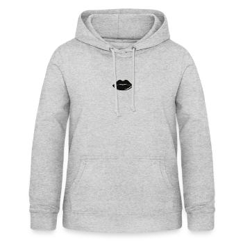 Lèvres noires - Sweat à capuche Femme - gris clair chiné - Devant - AI Model Female 172 light (172cm)