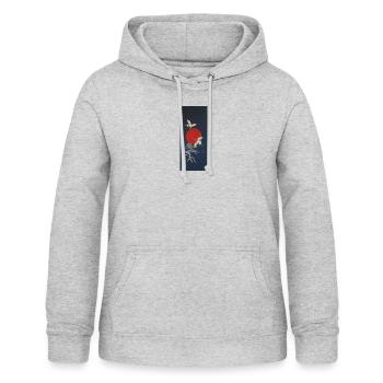 La grue - Sweat à capuche Femme - gris clair chiné - Devant - AI Model Female 172 light (172cm)