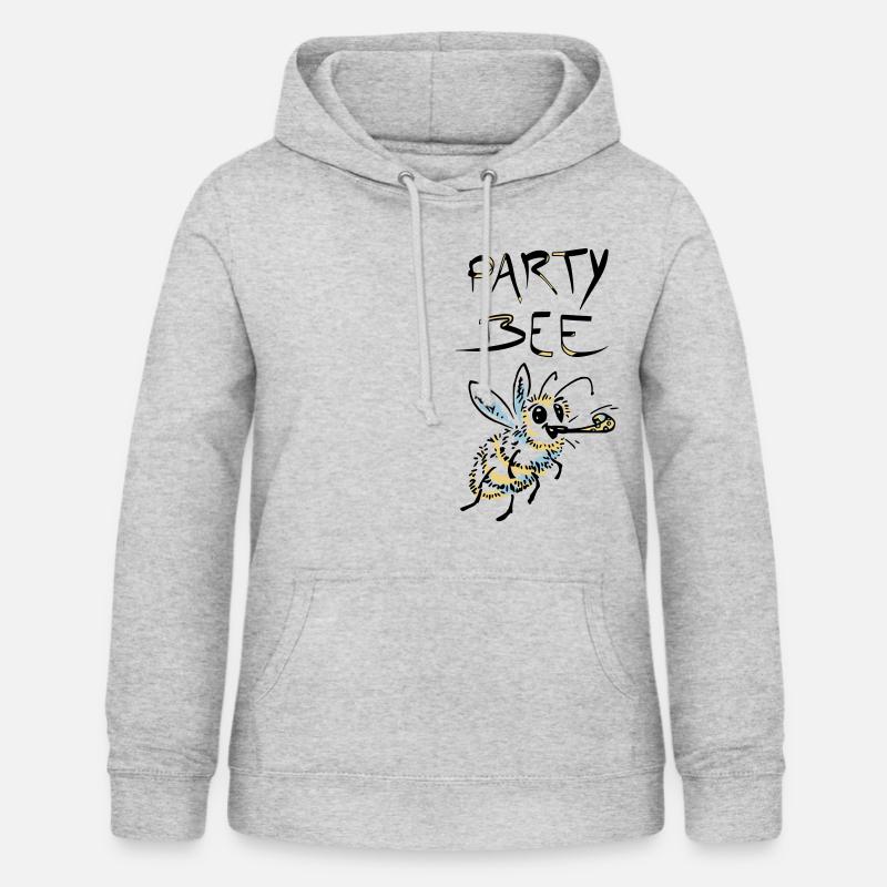 Cool vector design of a party bee - Women's Hoodie - light heather grey