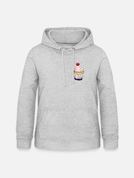 Cherry Cupcake - Frauen Hoodie - Hellgrau meliert