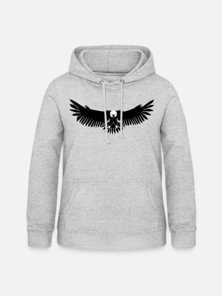 Adler - Frauen Hoodie - Hellgrau meliert