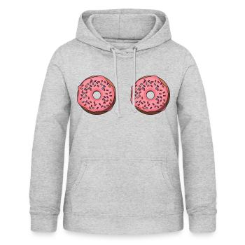 Brüste - Frauen Hoodie - Hellgrau meliert - Vorne - AI Model Female 172 light (172cm)