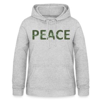 Frieden bitte - Frauen Hoodie - Hellgrau meliert - Vorne - AI Model Female 172 light (172cm)