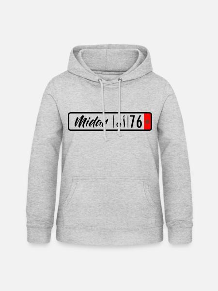 Midar 76 Nummernschild - Frauen Hoodie - Hellgrau meliert