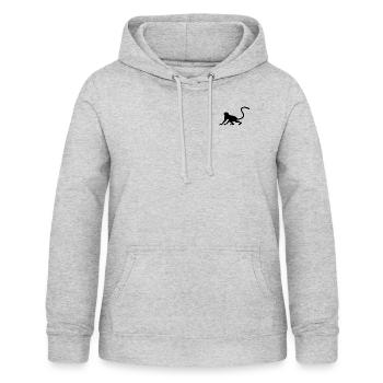Monkey black and white monkey shadow on chest - Women's Hoodie - light heather grey - Front - AI Model Female 172 light (172cm)