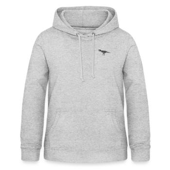 Dinosaurier Logo minimalistisch Geschenkidee - Frauen Hoodie - Hellgrau meliert - Vorne - AI Model Female 172 light (172cm)