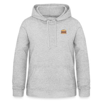 Burger Hamburger minimalistisch Logo Geschenkidee - Frauen Hoodie - Hellgrau meliert - Vorne - AI Model Female 172 light (172cm)