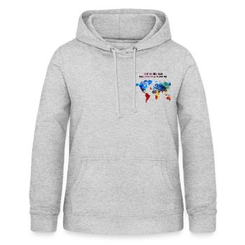 Voile dans les Caraïbes - Océan Atlantique - Sweat à capuche Femme - gris clair chiné - Devant - AI Model Female 172 light (172cm)