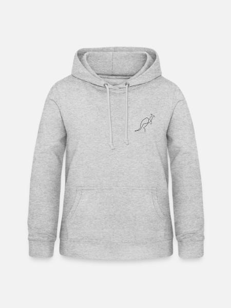 Kangoroo Desig - Frauen Hoodie - Hellgrau meliert