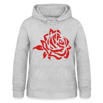 Rote Rose - Frauen Hoodie - Hellgrau meliert - Vorne - AI Model Female 172 light (172cm)