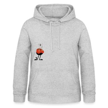 Moustache moustaches - Sweat à capuche Femme - gris clair chiné - Devant - AI Model Female 172 light (172cm)