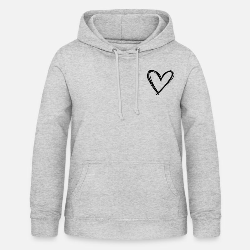 Cœur - Sweat à capuche Femme - gris clair chiné