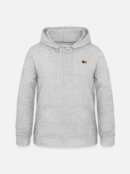 Happy "Dackel" - Frauen Hoodie - Hellgrau meliert