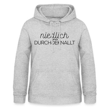 Niedlich aber durchgeknallt - Farbwechsel möglich - Frauen Hoodie - Hellgrau meliert - Vorne - AI Model Female 172 light (172cm)