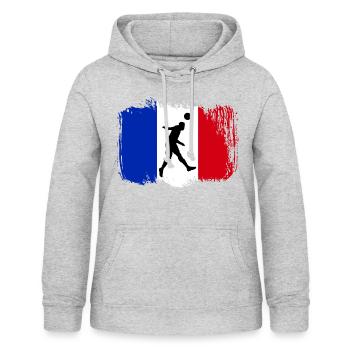 Fußball Frankreich Sport - Frauen Hoodie - Hellgrau meliert - Vorne - AI Model Female 172 light (172cm)