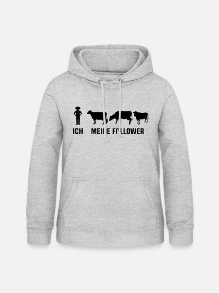 ich meine follower Kühe - Frauen Hoodie - Hellgrau meliert