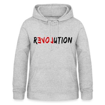 Love Revolution - Frauen Hoodie - Hellgrau meliert - Vorne - AI Model Female 172 light (172cm)