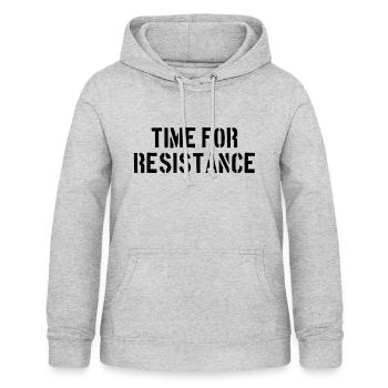 temps de résistance - Sweat à capuche Femme - gris clair chiné - Devant - AI Model Female 172 light (172cm)