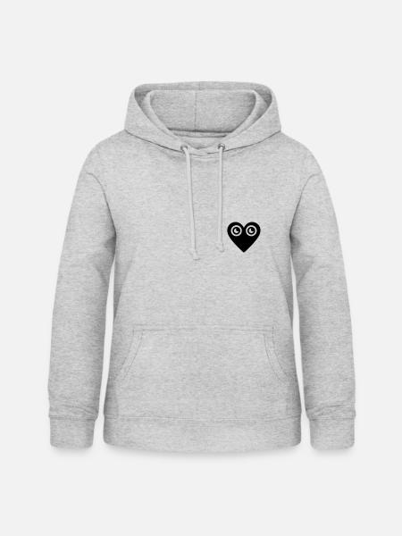 Herz Augen - Frauen Hoodie - Hellgrau meliert