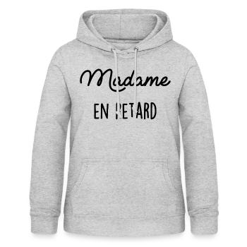 Madam in Delay - Women's Hoodie - light heather grey - Front - AI Model Female 172 light (172cm)