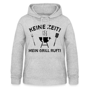 Grill Grillen Sprüche Humor Grillsaison - Frauen Hoodie - Hellgrau meliert - Vorne - AI Model Female 172 light (172cm)