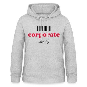 CORPORATE IDENTITY - ANONYMOUS - BARCODE - Women's Hoodie - light heather grey - Front - AI Model Female 172 light (172cm)