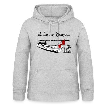 Ick bin ein Bansiner - Frauen Hoodie - Hellgrau meliert - Vorne - AI Model Female 172 light (172cm)