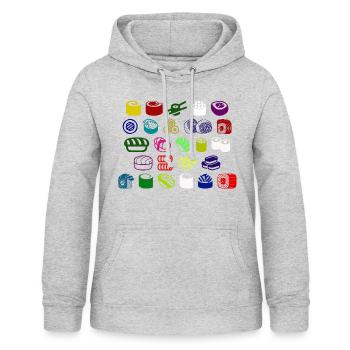 sushi art - Frauen Hoodie - Hellgrau meliert - Vorne - AI Model Female 172 light (172cm)