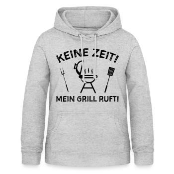 Grillen Grillsaison Humor Sprüche - Frauen Hoodie - Hellgrau meliert - Vorne - AI Model Female 172 light (172cm)