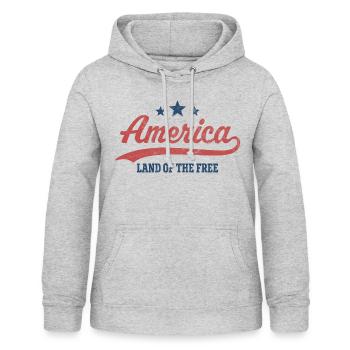 Amerika Land der Freiheit - Frauen Hoodie - Hellgrau meliert - Vorne - AI Model Female 172 light (172cm)