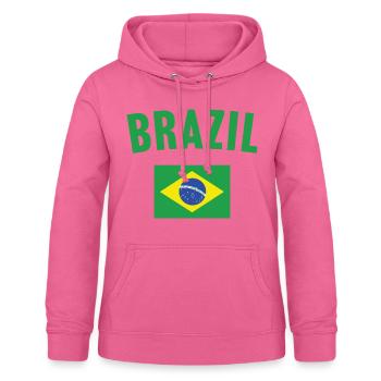 Brazil Flag - Women's Hoodie - pink - Front - AI Model Female 172 light (172cm)